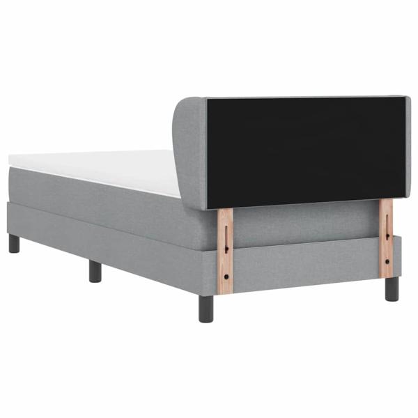 Boxspringbett mit Matratze Hellgrau 100x200 cm Stoff