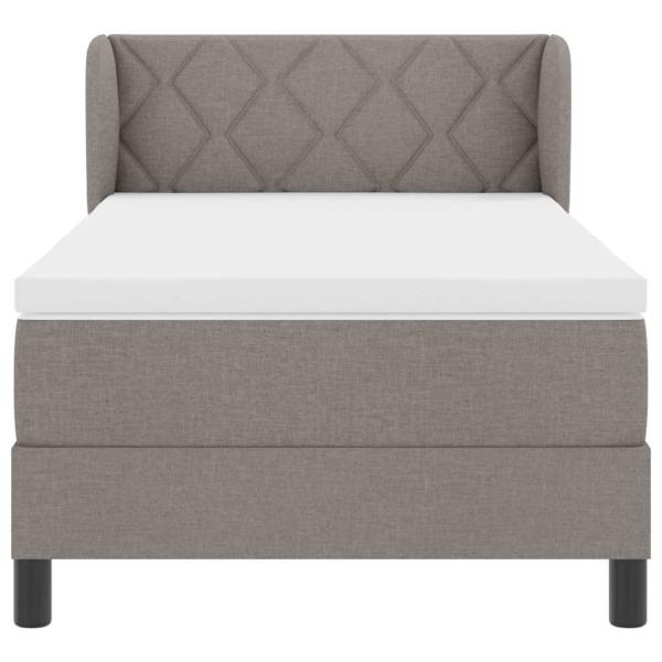 Boxspringbett mit Matratze Taupe 100x200 cm Stoff