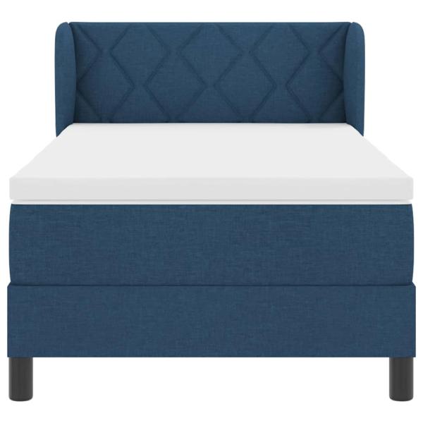 Boxspringbett mit Matratze Blau 100x200 cm Stoff