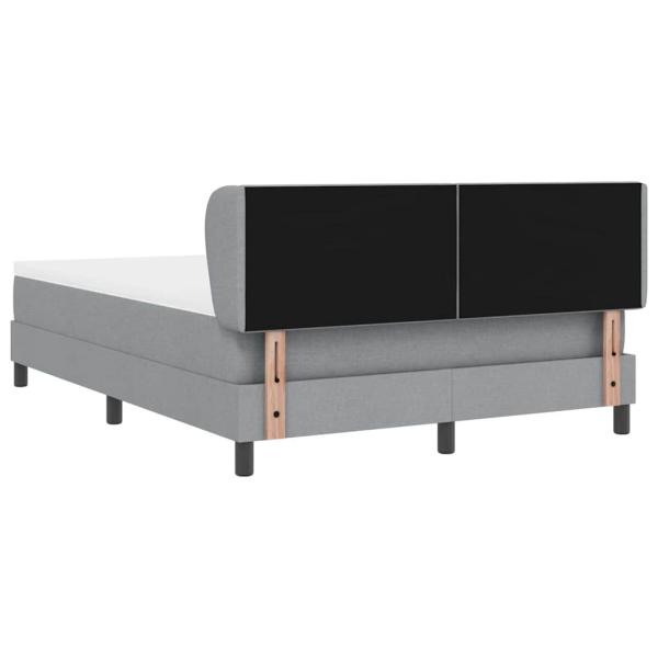 Boxspringbett mit Matratze Hellgrau 140x190 cm Stoff