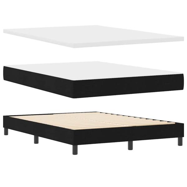 Boxspringbett mit Matratze Schwarz 140x190 cm Stoff