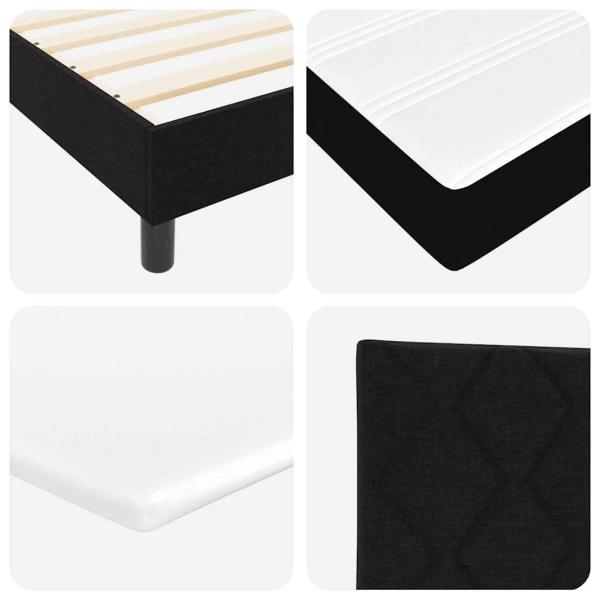 Boxspringbett mit Matratze Schwarz 140x190 cm Stoff