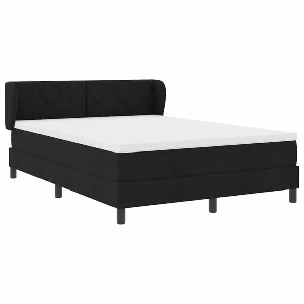 Boxspringbett mit Matratze Schwarz 140x190 cm Stoff