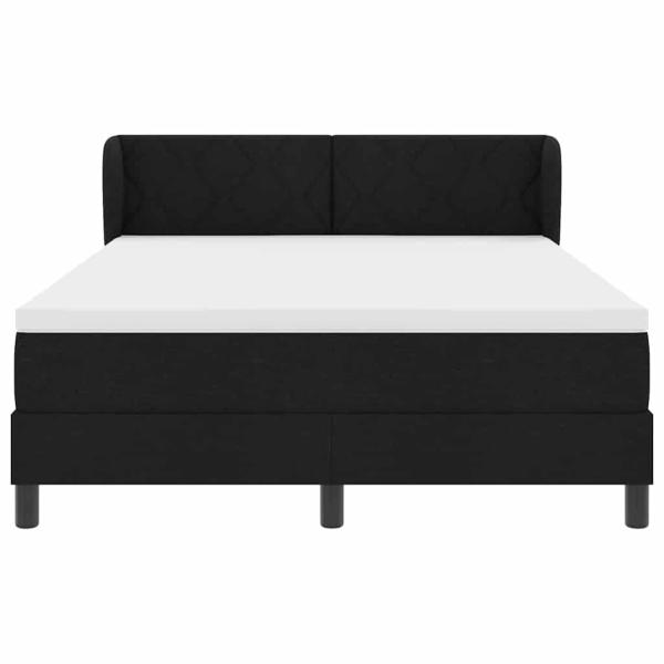Boxspringbett mit Matratze Schwarz 140x190 cm Stoff