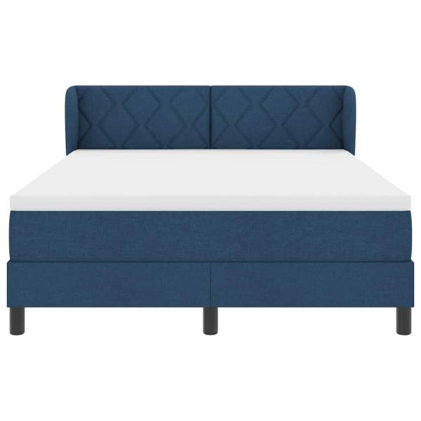 Boxspringbett mit Matratze Blau 140x190 cm Stoff