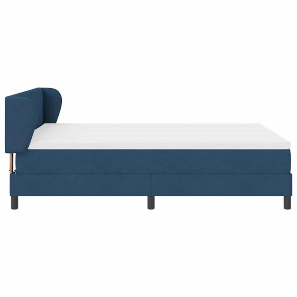 Boxspringbett mit Matratze Blau 140x190 cm Stoff