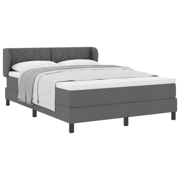 Boxspringbett mit Matratze Dunkelgrau 140x200 cm Stoff