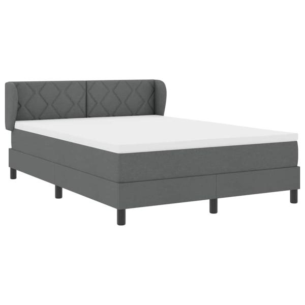 Boxspringbett mit Matratze Dunkelgrau 140x200 cm Stoff