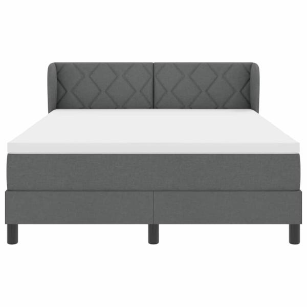 Boxspringbett mit Matratze Dunkelgrau 140x200 cm Stoff