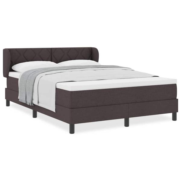Boxspringbett mit Matratze Dunkelbraun 140x200 cm Stoff