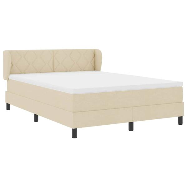 Boxspringbett mit Matratze Creme 160x200 cm Stoff