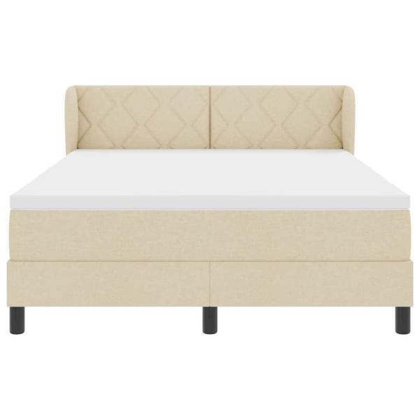 Boxspringbett mit Matratze Creme 160x200 cm Stoff