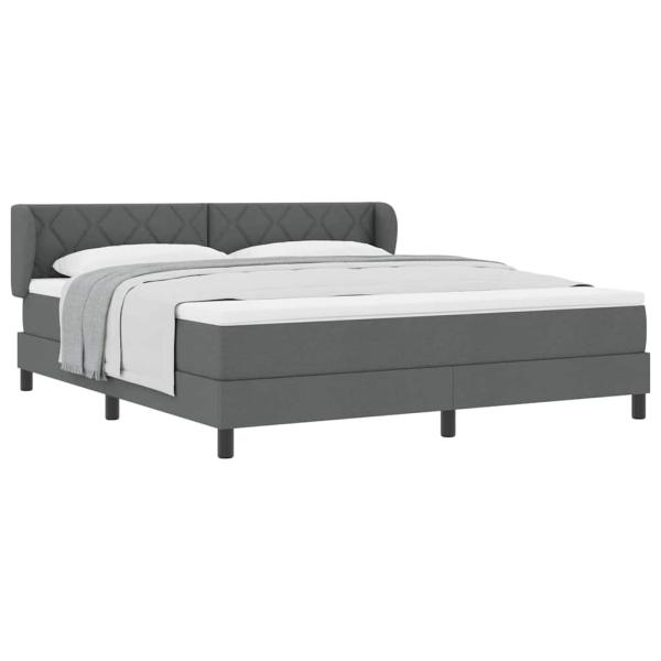 Boxspringbett mit Matratze Dunkelgrau 180x200 cm Stoff