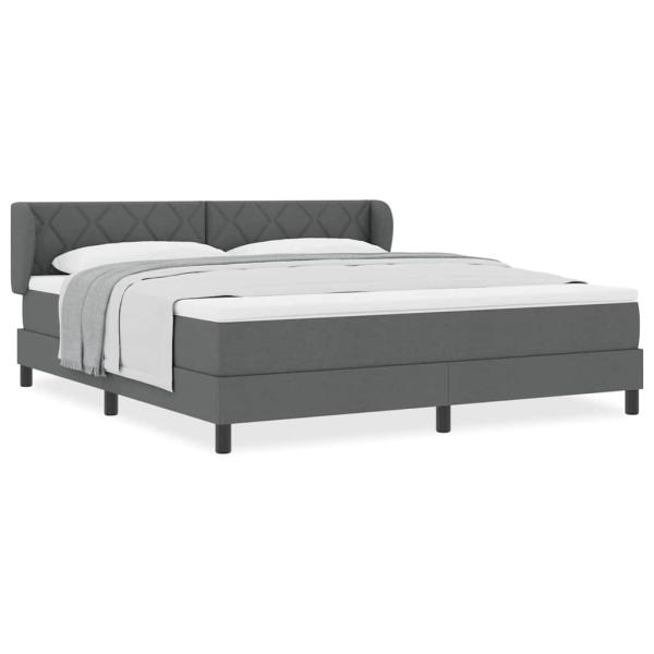 Boxspringbett mit Matratze Dunkelgrau 180x200 cm Stoff