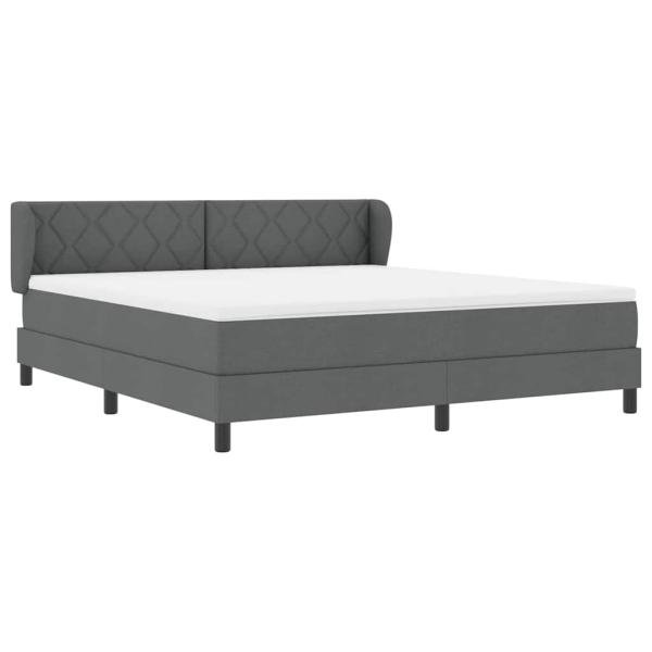 Boxspringbett mit Matratze Dunkelgrau 180x200 cm Stoff