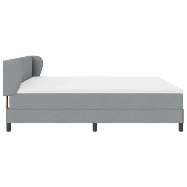 Boxspringbett mit Matratze Hellgrau 200x200 cm Stoff