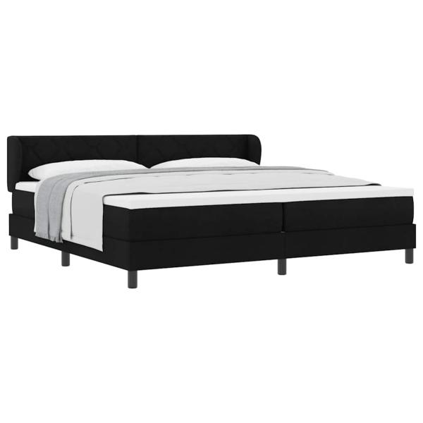 Boxspringbett mit Matratze Schwarz 200x200 cm Stoff