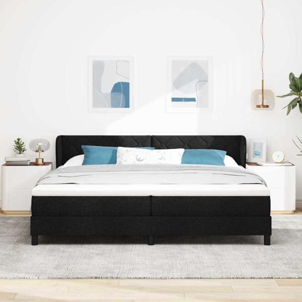 Boxspringbett mit Matratze Schwarz 200x200 cm Stoff