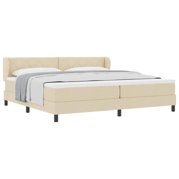 Boxspringbett mit Matratze Creme 200x200 cm Stoff