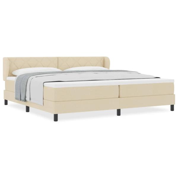 Boxspringbett mit Matratze Creme 200x200 cm Stoff