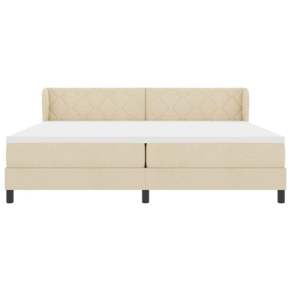 Boxspringbett mit Matratze Creme 200x200 cm Stoff