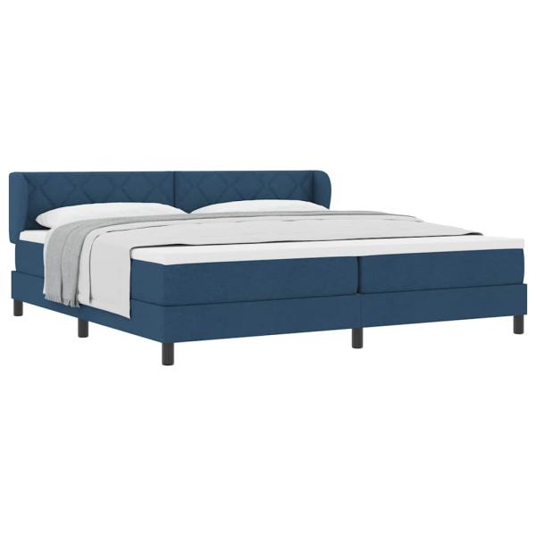Boxspringbett mit Matratze Blau 200x200 cm Stoff