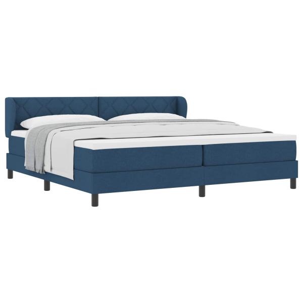 Boxspringbett mit Matratze Blau 200x200 cm Stoff