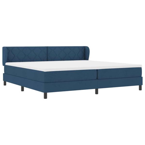 Boxspringbett mit Matratze Blau 200x200 cm Stoff