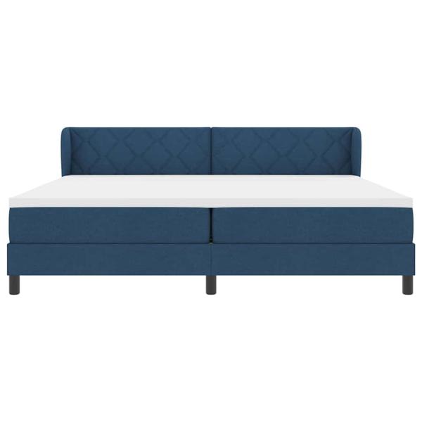 Boxspringbett mit Matratze Blau 200x200 cm Stoff