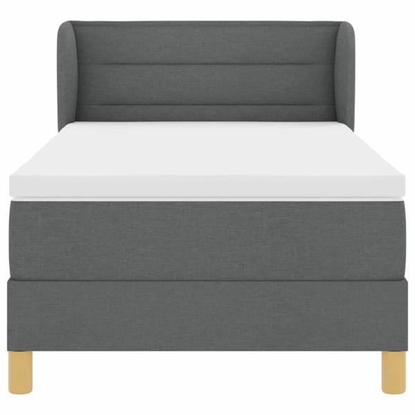 Boxspringbett mit Matratze Dunkelgrau 80x200 cm Stoff