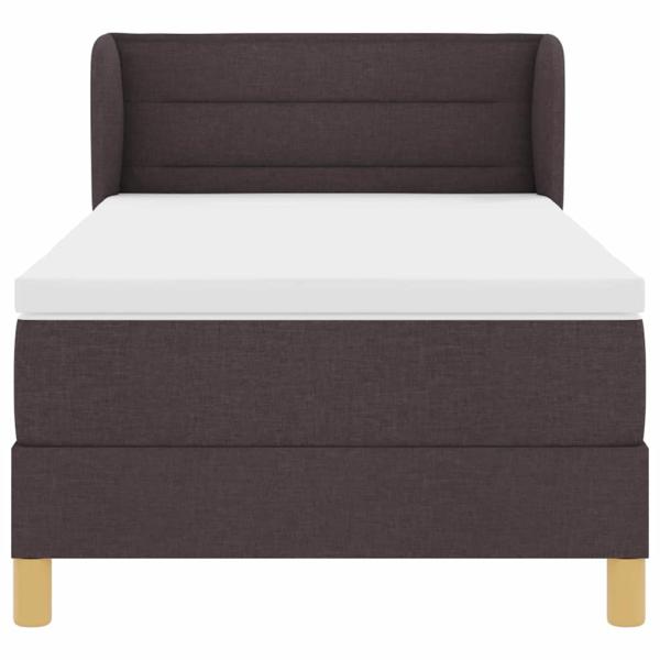 Boxspringbett mit Matratze Dunkelbraun 80x200 cm Stoff