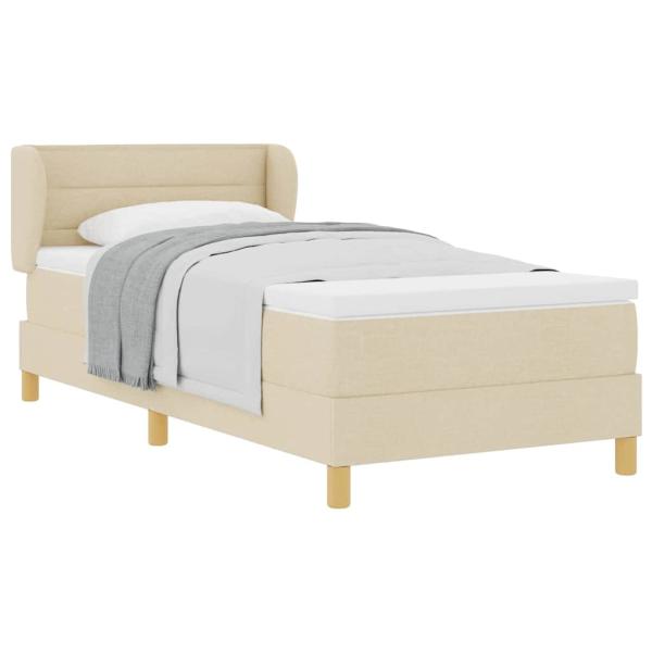 Boxspringbett mit Matratze Creme 80x200 cm Stoff
