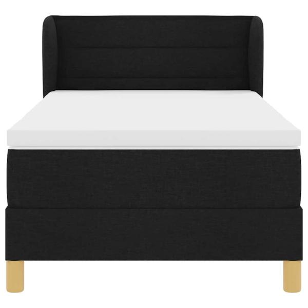 Boxspringbett mit Matratze Schwarz 90 x 200 cm Stoff