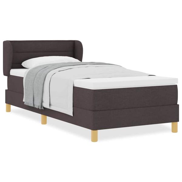 Boxspringbett mit Matratze Dunkelbraun 90x200 cm Stoff