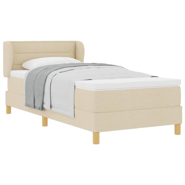 Boxspringbett mit Matratze Creme 90x200 cm Stoff