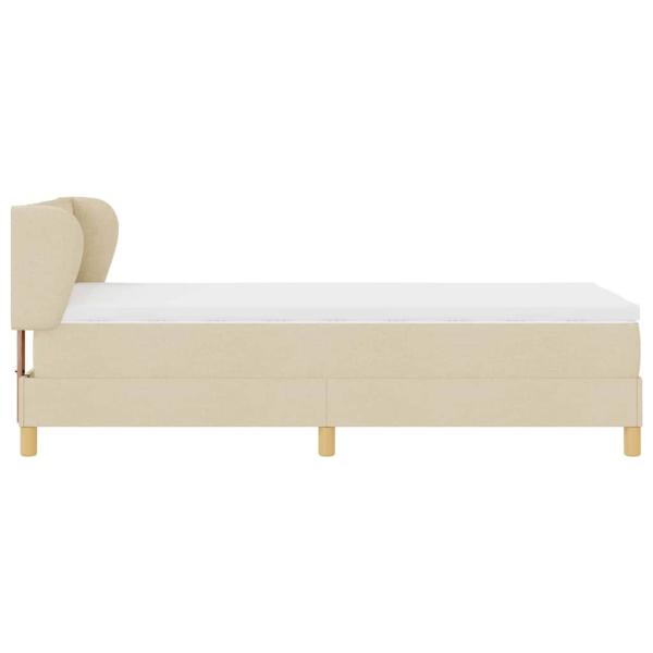 Boxspringbett mit Matratze Creme 90x200 cm Stoff