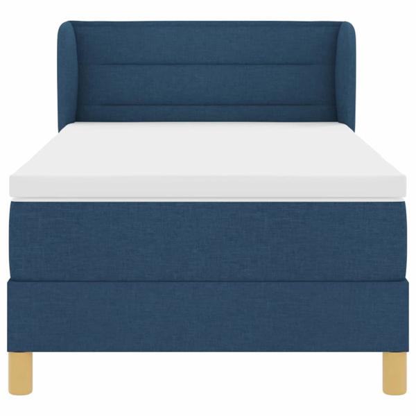 Boxspringbett mit Matratze Blau 90x200 cm Stoff