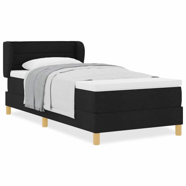 Boxspringbett mit Matratze Schwarz 100x200 cm Stoff