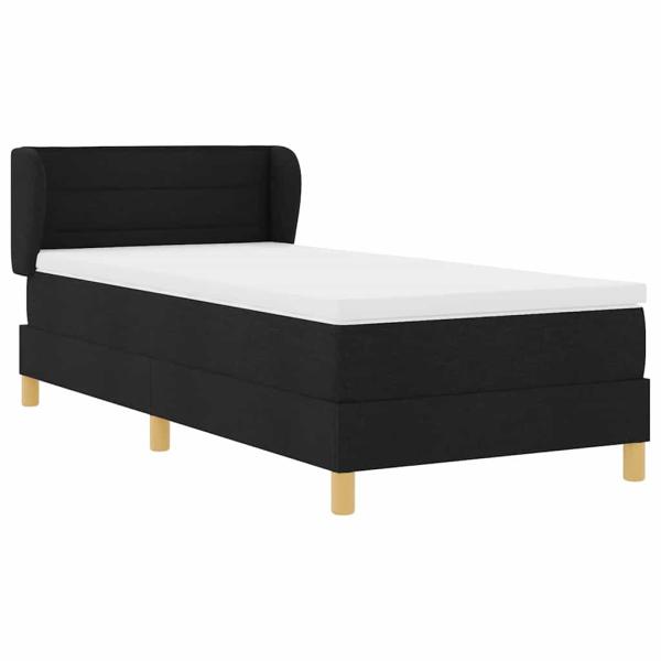 Boxspringbett mit Matratze Schwarz 100x200 cm Stoff