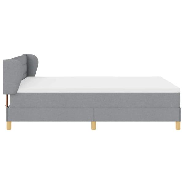 Boxspringbett mit Matratze Hellgrau 140x190 cm Stoff