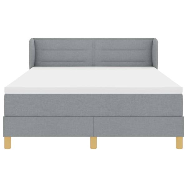 Boxspringbett mit Matratze Hellgrau 140x190 cm Stoff