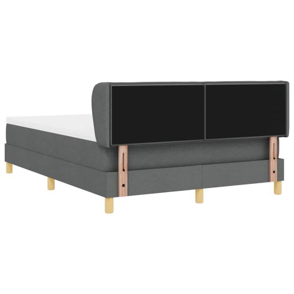 ARDEBO.de - Boxspringbett mit Matratze Dunkelgrau 140x190 cm Stoff