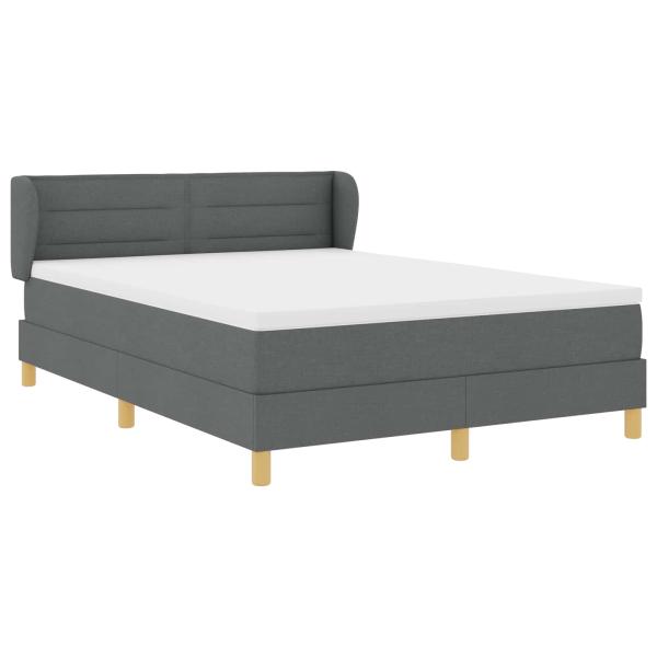 Boxspringbett mit Matratze Dunkelgrau 140x190 cm Stoff