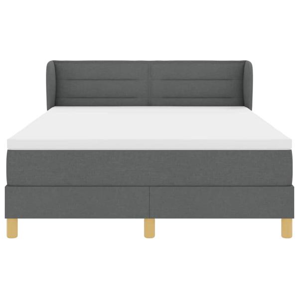 Boxspringbett mit Matratze Dunkelgrau 140x190 cm Stoff