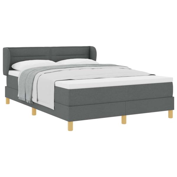 Boxspringbett mit Matratze Dunkelgrau 140x200 cm Stoff