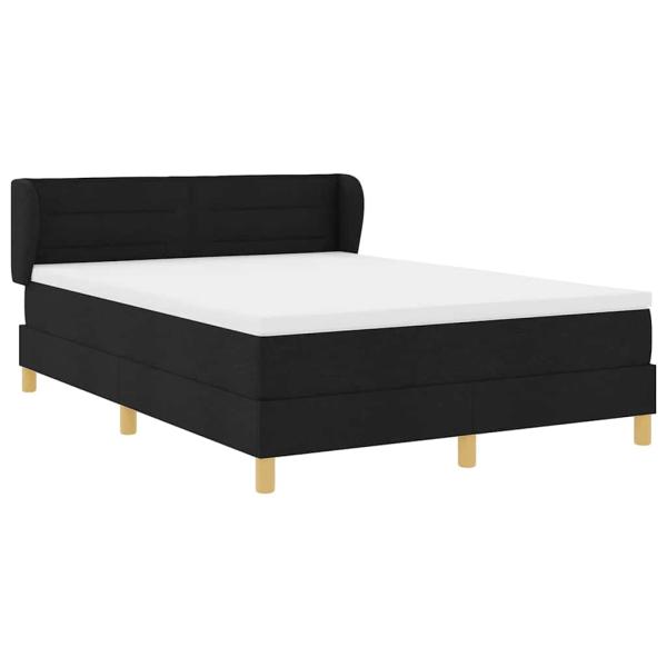 Boxspringbett mit Matratze Schwarz 140x200 cm Stoff