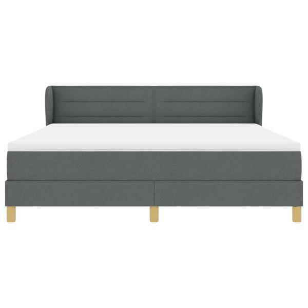 Boxspringbett mit Matratze Dunkelgrau 180x200 cm Stoff