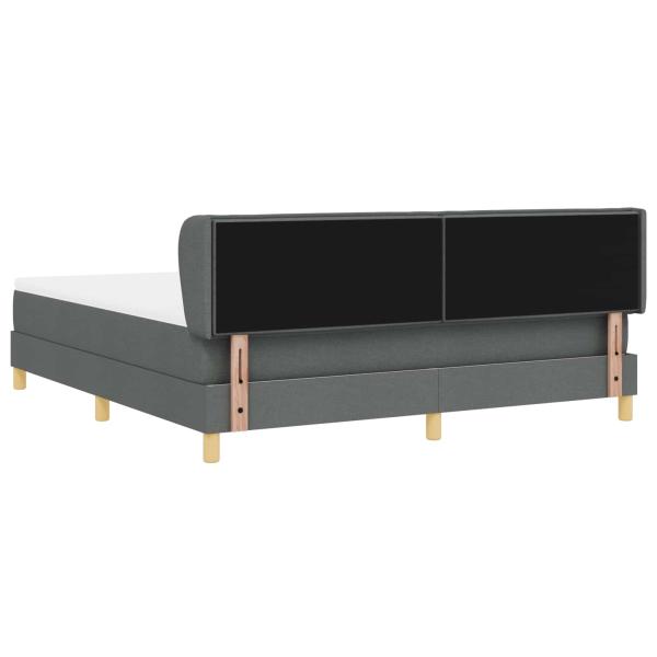 Boxspringbett mit Matratze Dunkelgrau 180x200 cm Stoff