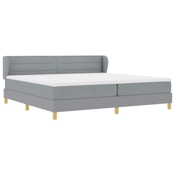 Boxspringbett mit Matratze Hellgrau 200 x 200 cm Stoff