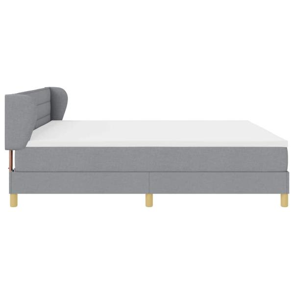 Boxspringbett mit Matratze Hellgrau 200 x 200 cm Stoff